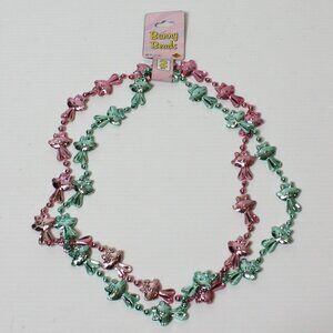 Beistle Creation Easter Bunny Beads Necklace Package of 2 Pink & Green Brand NEW